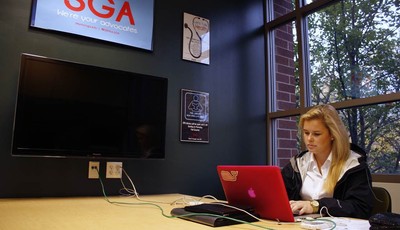 
              Caroline Winsett, a senior at DePaul University who is president of the school